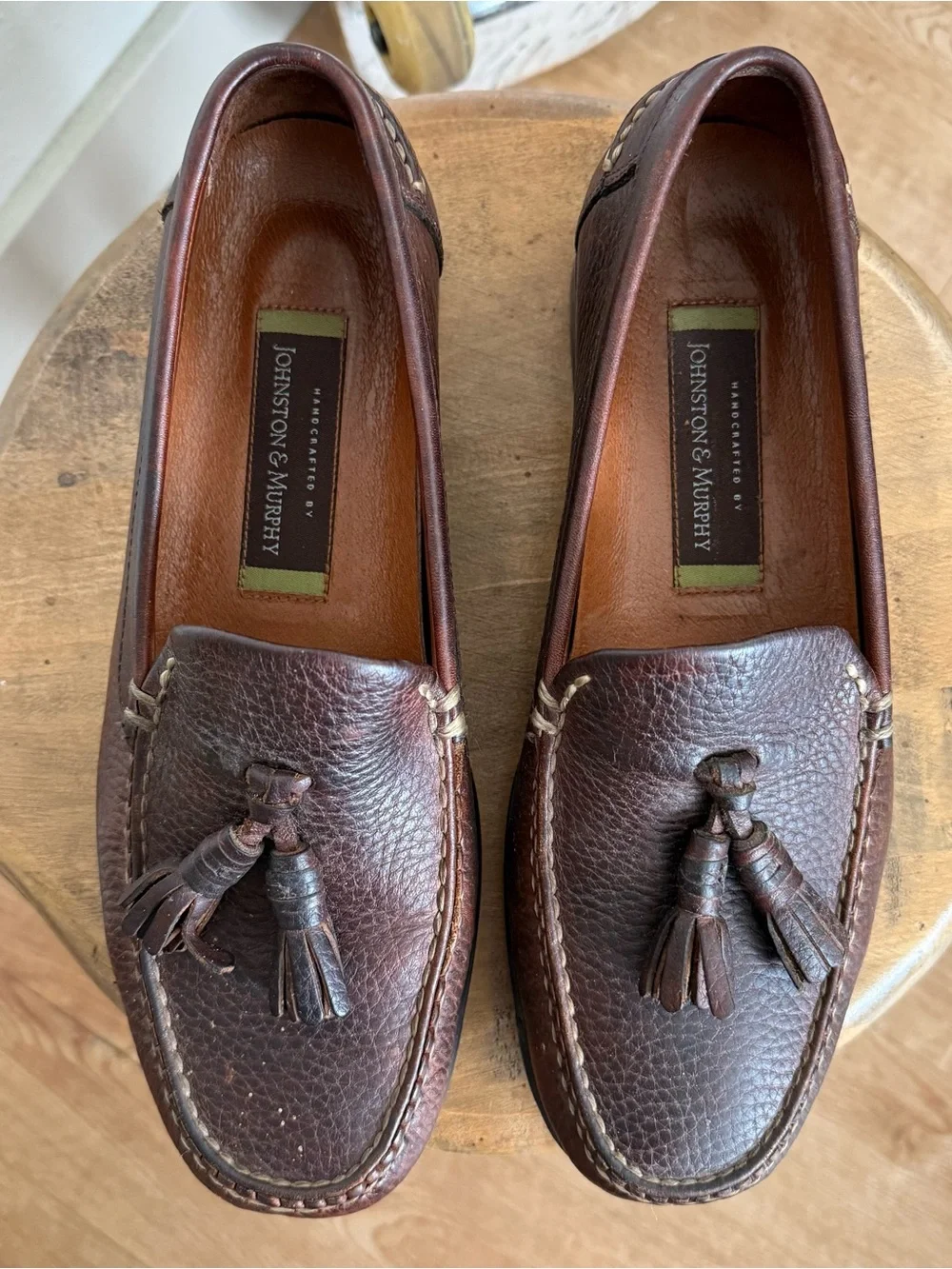 Vintage 90s 2000s Brown Leather Tassel Loafers ~ Size 8.5